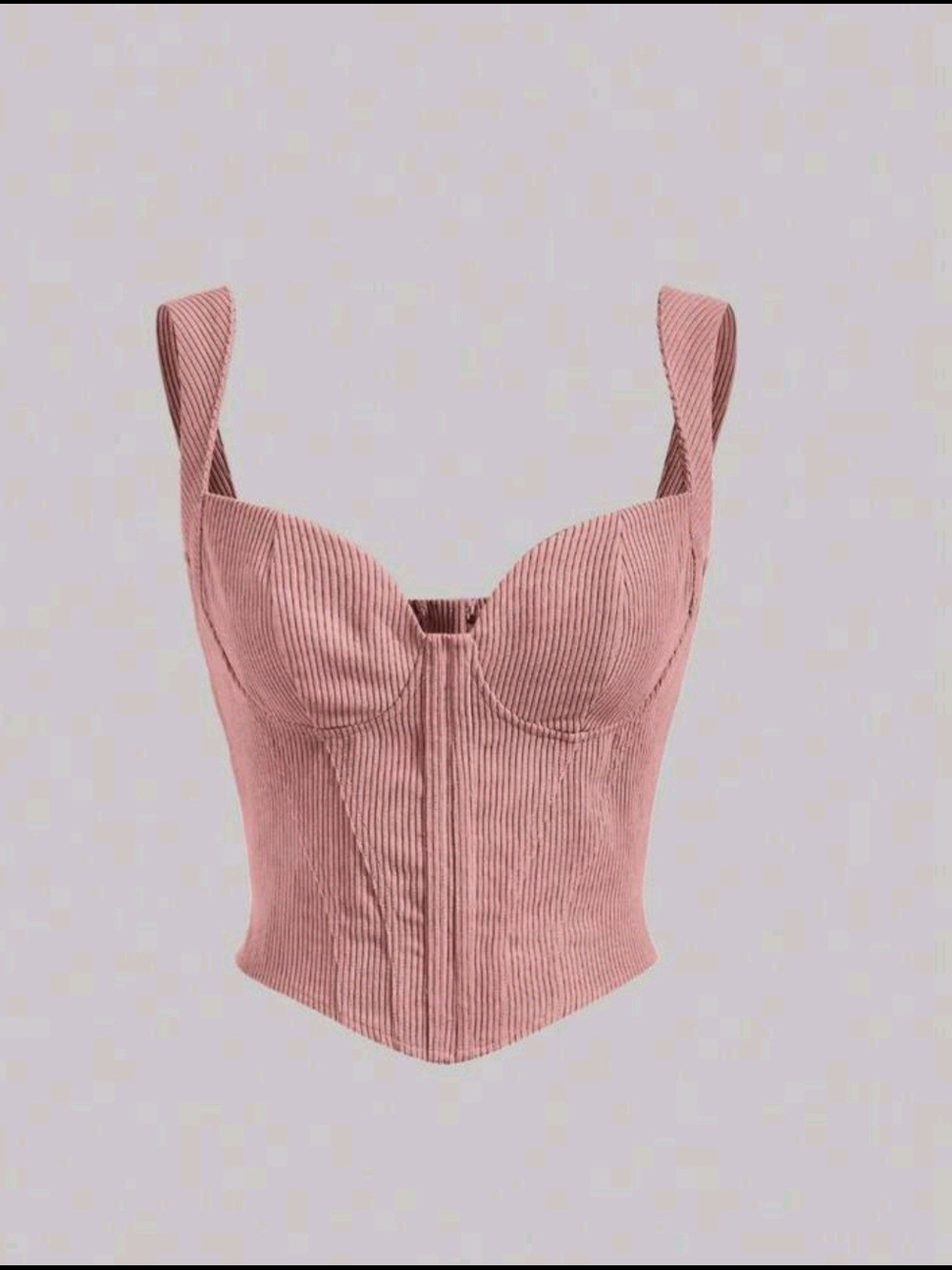 SHEIN Dusty Rose Ribbed Bustier Crop Cami